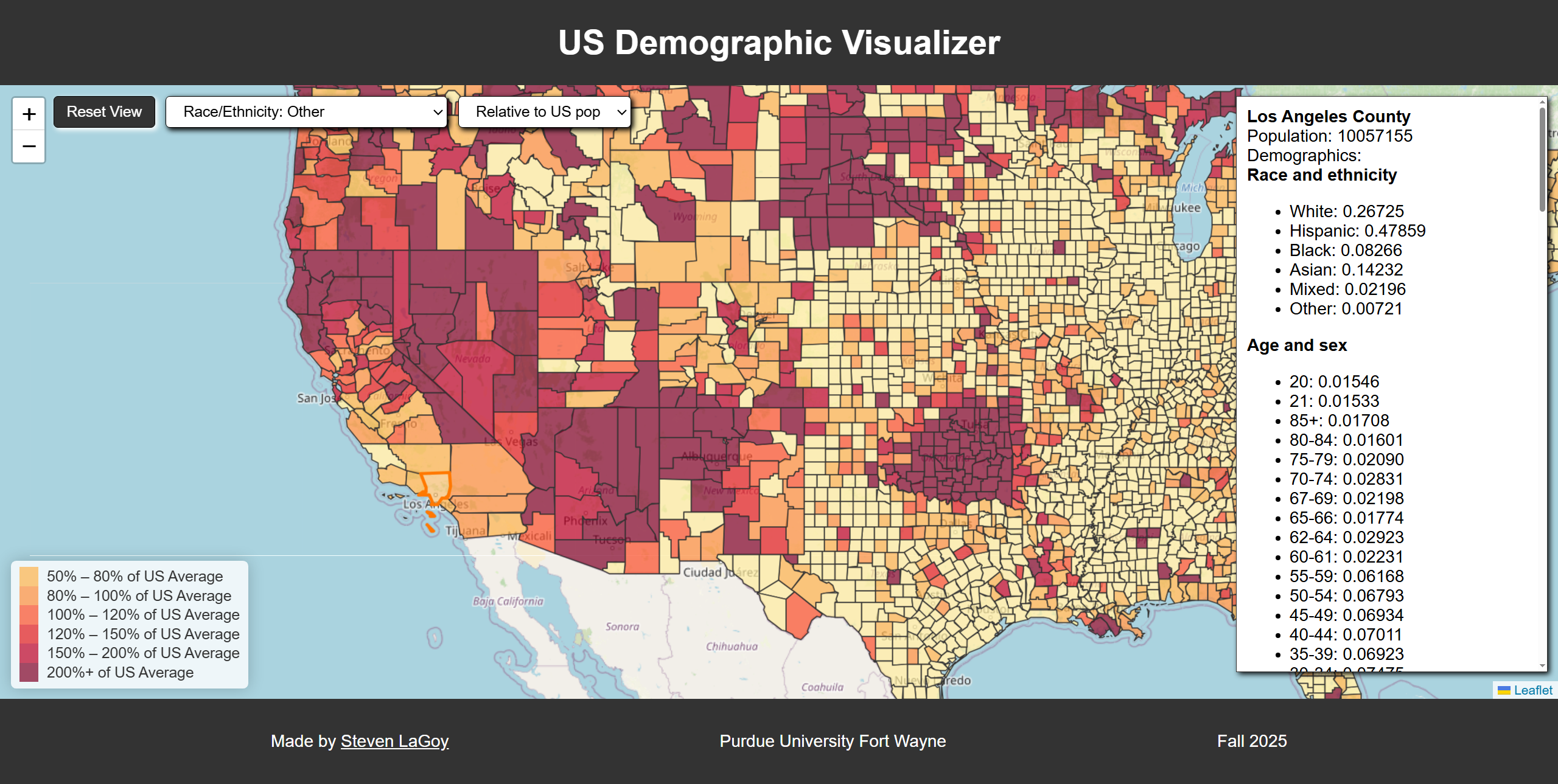 U.S. Demographic Visualizer Preview